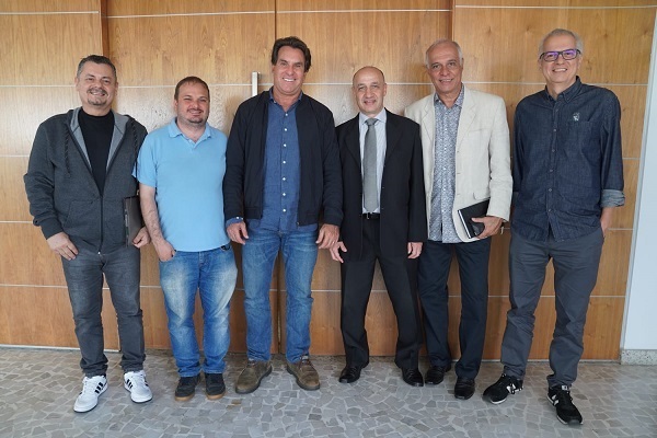 Rogério Amaral, Greyson Assunção, Rodrigo Paiva, Erick Castelhero, Eraldo Leite e Sérgio Rangel. (Foto: Leandro Lopes/CBF)